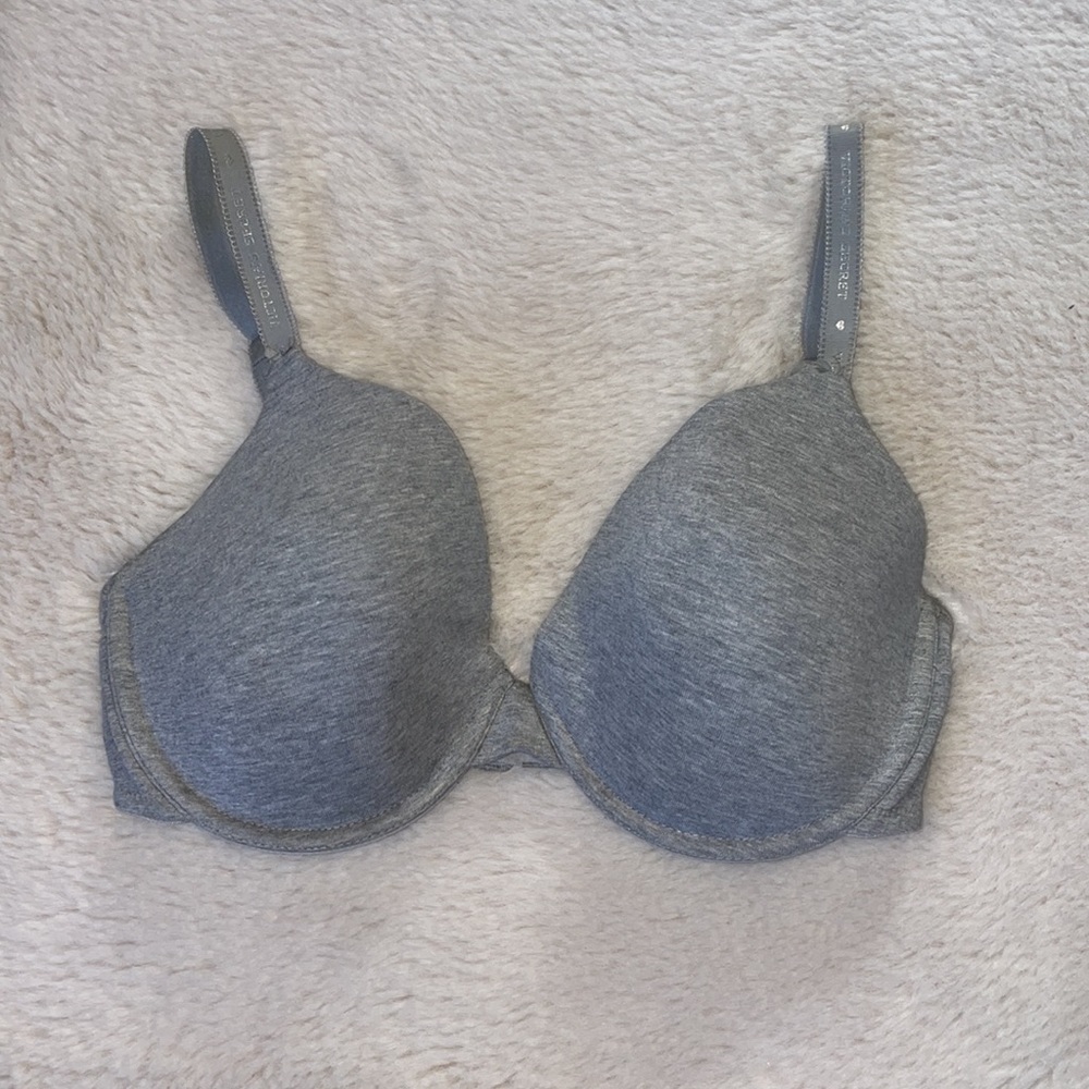 Victoria’s Secret | Gray Cotton Lingerie Lined Perfect Coverage Bra | 36DD